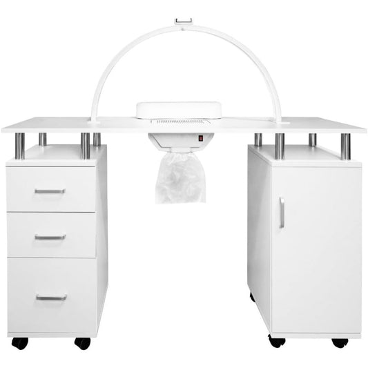 Cette table de travail associe l'amenagement de l'espace de travail et une surface de travail