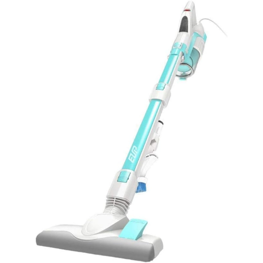 Aspirateur au format balai associant une utilisation sans fil au coloris blanc et gris