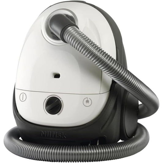 Aspirateur de sol sur roues associant l'entretien des sols au coloris blanc